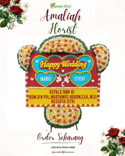 Karangan Papan Bunga Pernikahan di Sidosari